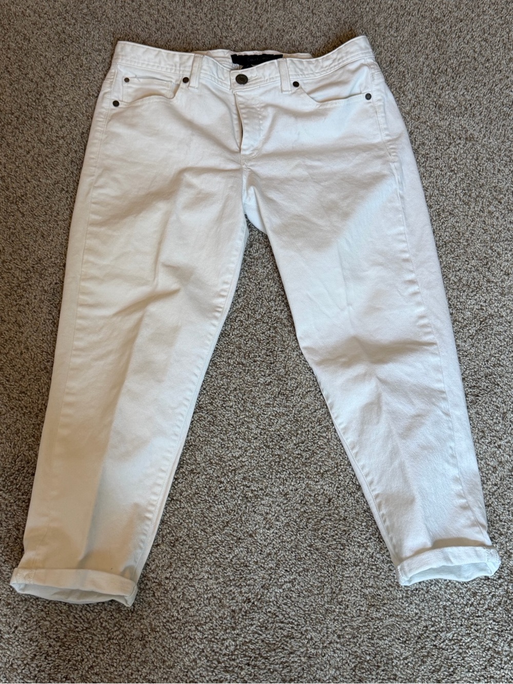 Calvin Klein White Boyfriend Jeans